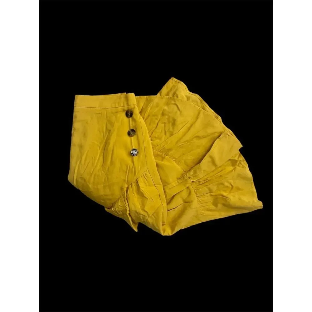 Allegrace Women's Vintage Yellow A-Line Skirt M Knee Length Casual